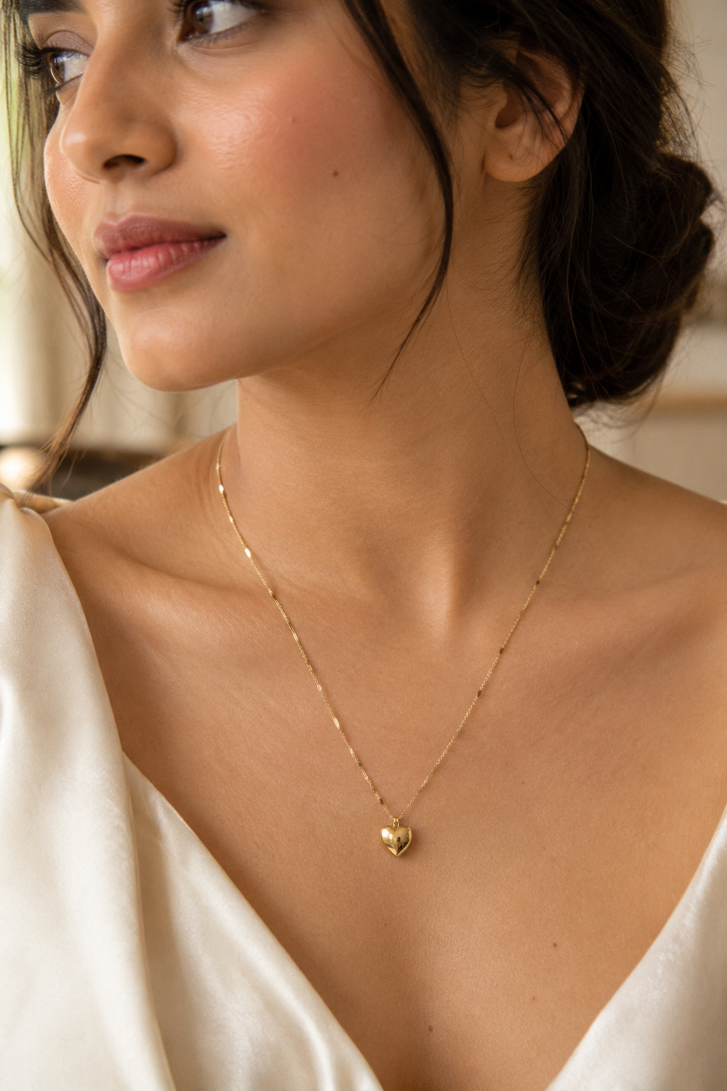 Gold Heart Pendant Necklace