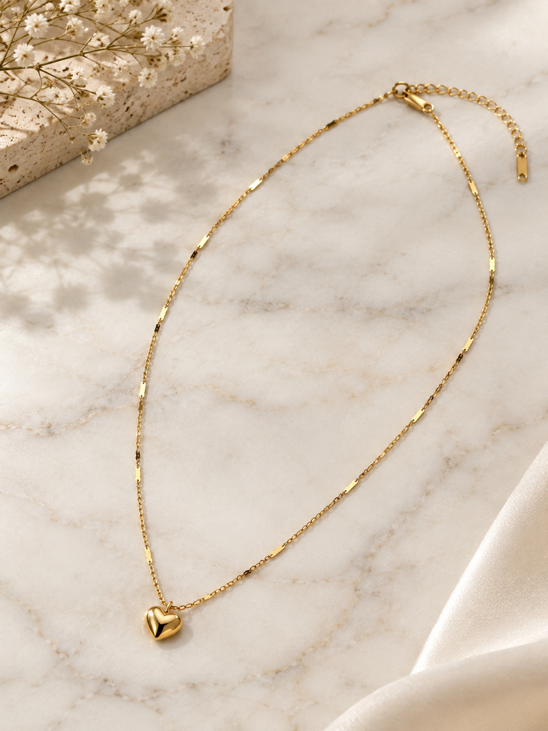 Gold Heart Pendant Necklace