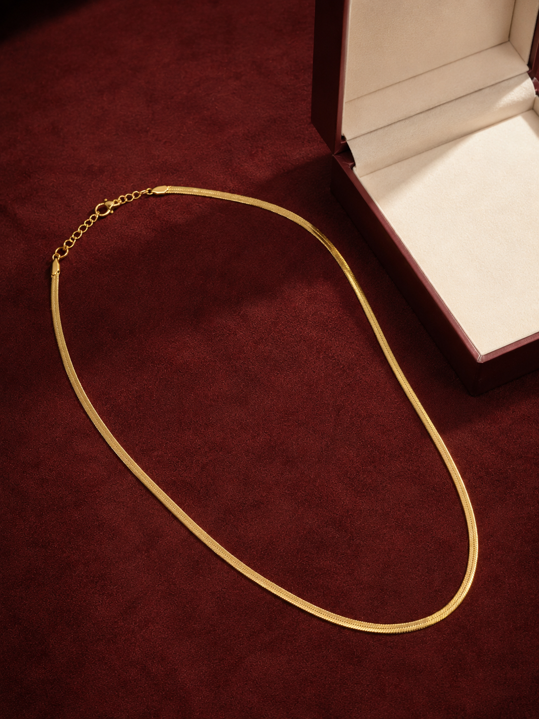 Gold Herringbone Chain Necklace | Anti-Tarnish