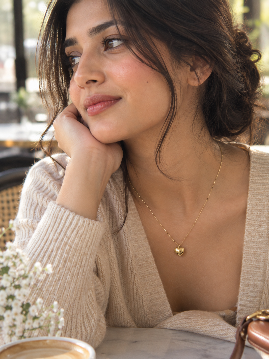 Gold Heart Pendant Necklace