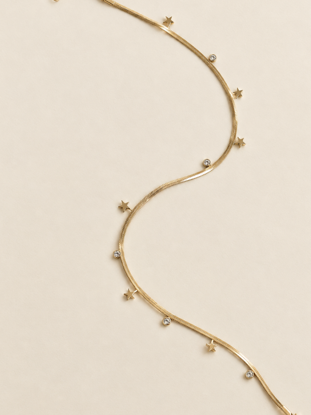 Gold-Plated Star Charm Necklace with Crystal Accents for Women