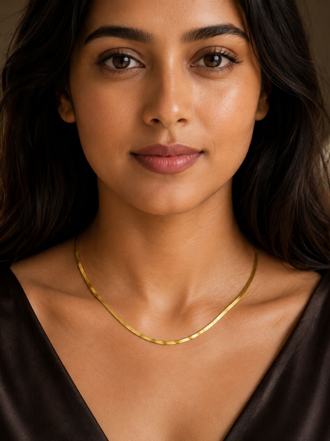 Gold Herringbone Chain Necklace | Anti-Tarnish