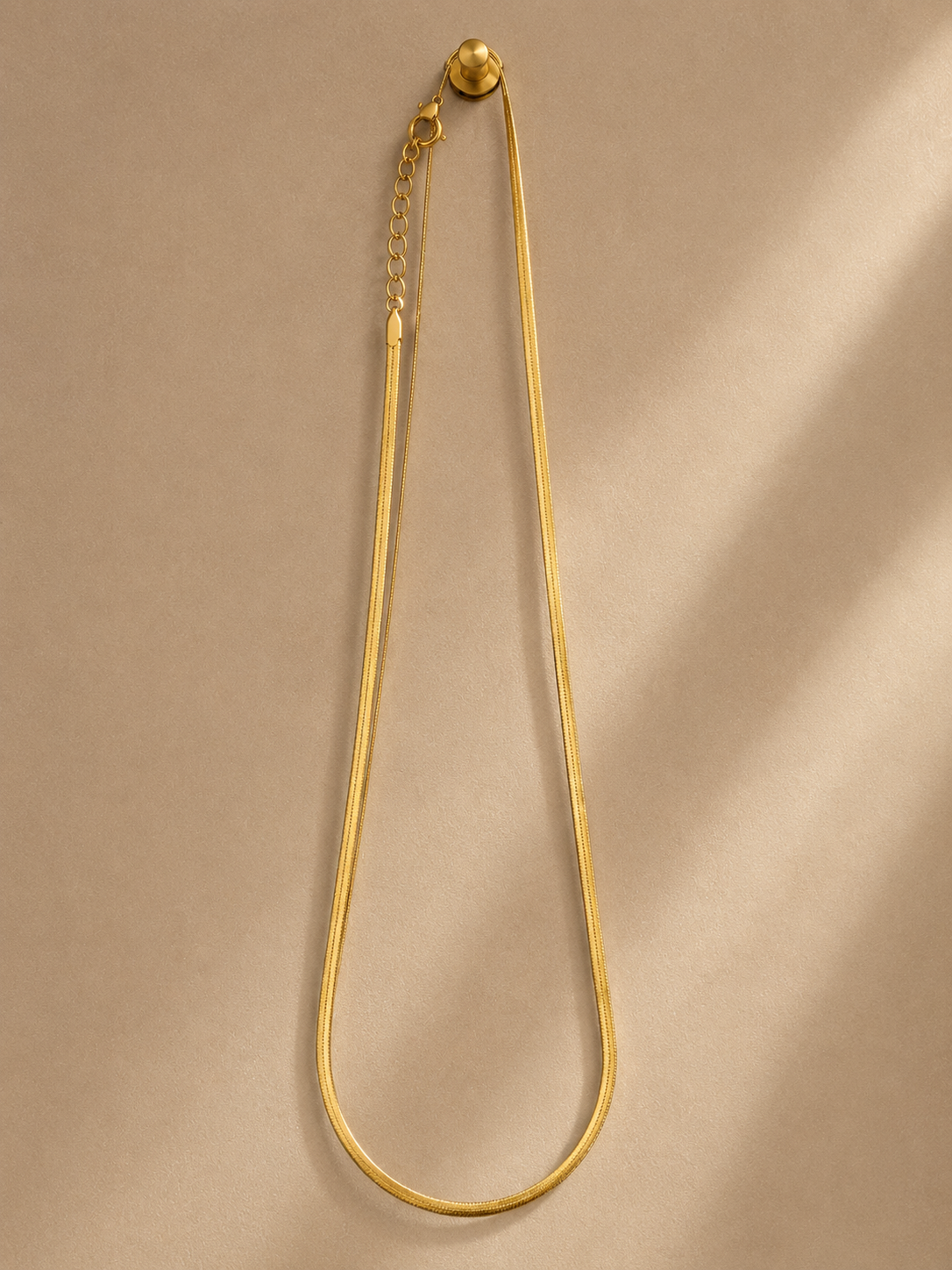 Gold Herringbone Chain Necklace | Anti-Tarnish